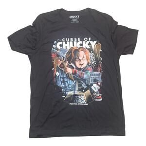 Curse of Chucky Tee – Black XL Horrorcore Slasher Graphic by Gutter Garbs